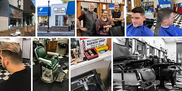 Collage of Pete's Barbershop